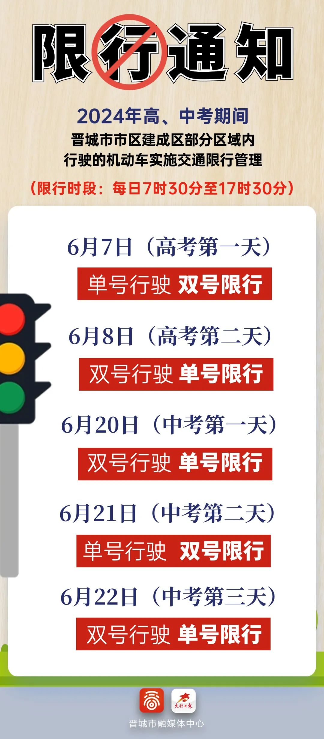 明日开始限行! - 晋城市人民政府